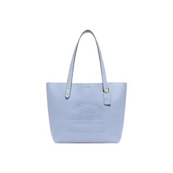 COACH Pebbled Leather Tote Bag Shopping Bag Handbag Shoulder Bag Women's Sky Blue