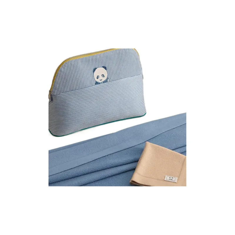 HERMES Bolide Cotton And Canvas Bowling Bag, Canvas Bag, Storage Bag, Clutch, Makeup Bag Women's Bleuet Cornflower Blue-6