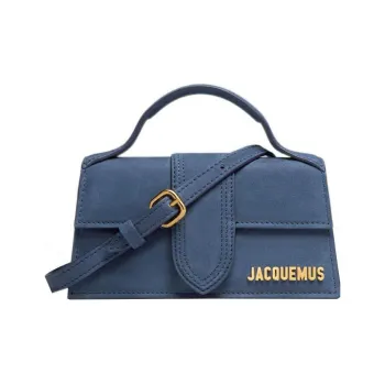 Jacquemus Le Bambino Cow Leather Crossbody One Shoulder Handbags Small Size Women's Marine Blue