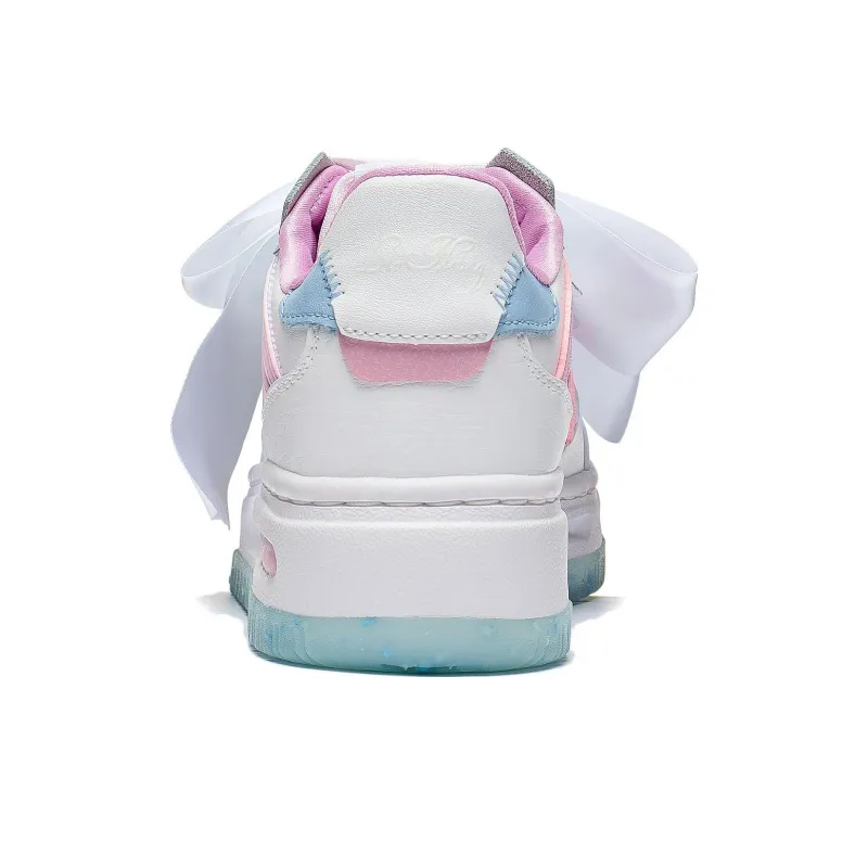 LiNing Future C1 Anti Slip Wear Resistant Low Top Sports Casual Shoes Women's White Blue Pink-5