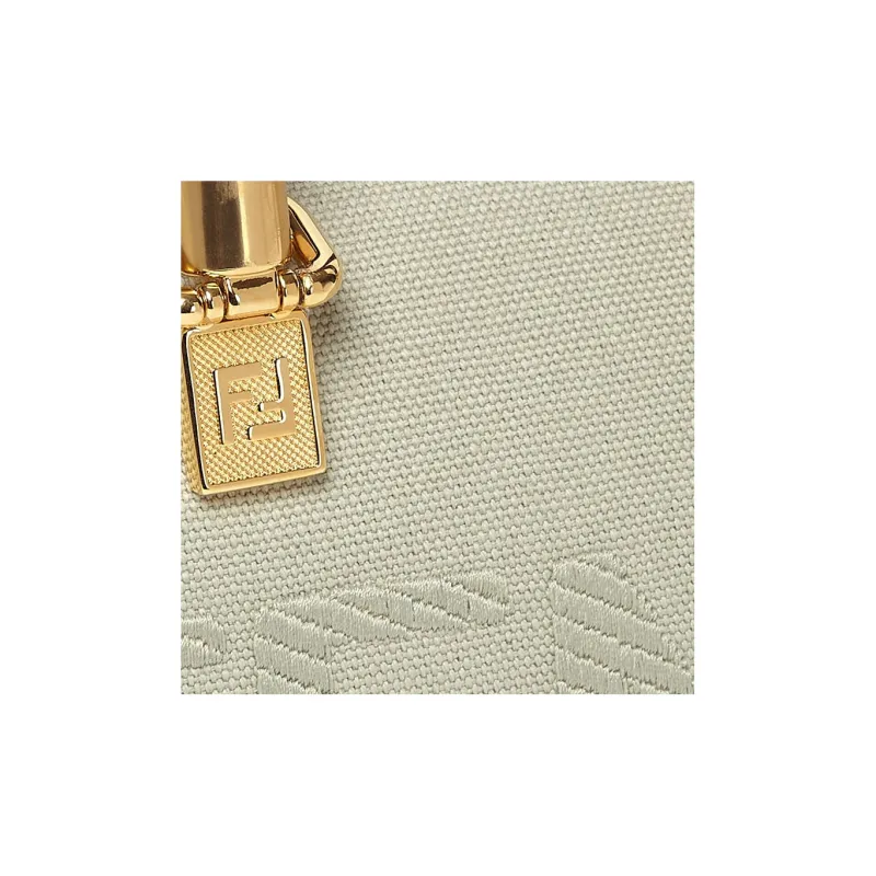 FENDI By The Way Series Cotton Cow Leather Boston Bag Handbags Shoulder Bag Crossbody Bag Mini Women's Light Green-4