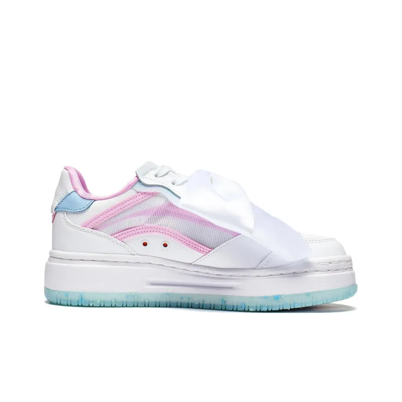 LiNing Future C1 Anti Slip Wear Resistant Low Top Sports Casual Shoes Women's White Blue Pink-1