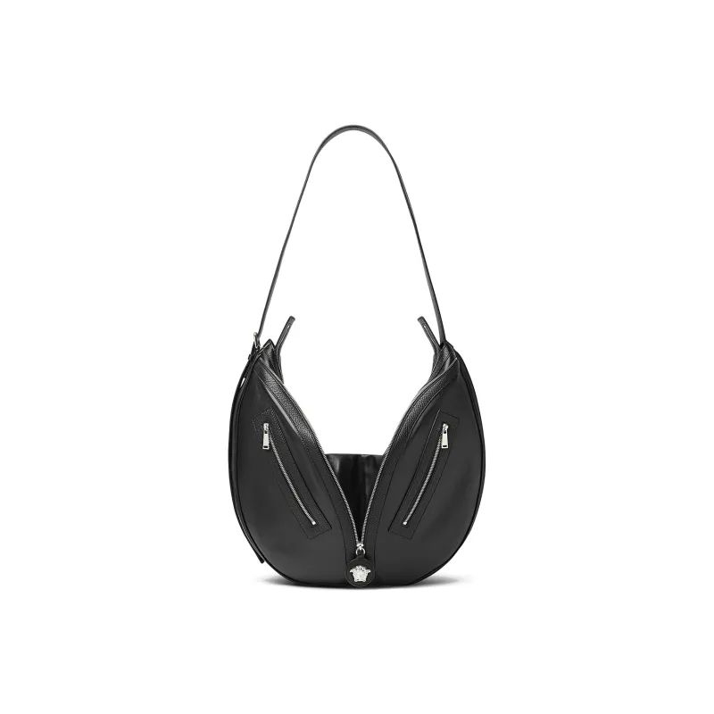 FANSIZHE Repeat Series Cow Leather Casual Hobo Bag Handbag Shoulder Bag Large Size Men's Black-0