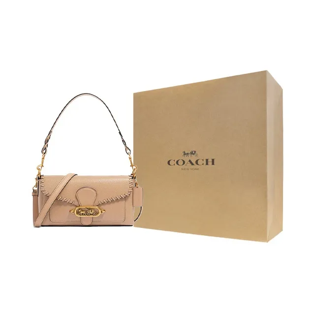 COACH Jade Leather Shoulder Bag Crossbody Bag Handbag Medium Size Women's Milk Tea Beige-5