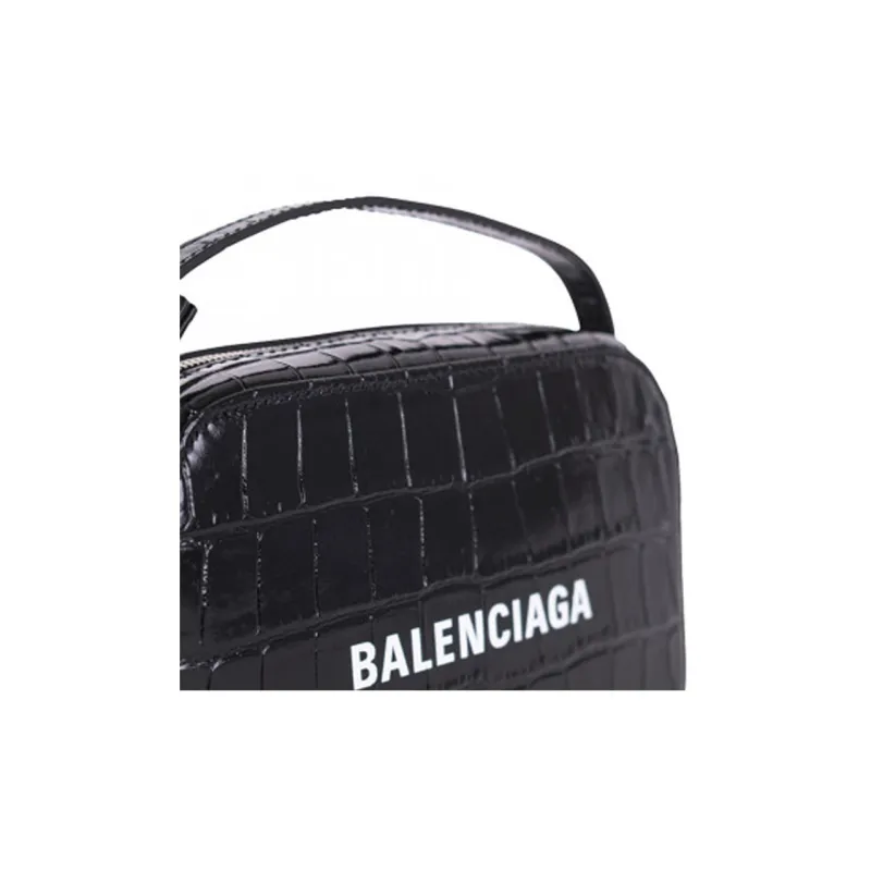 Balenciaga Everyday Leather Handbag Shoulder Bag Unisex Black-3