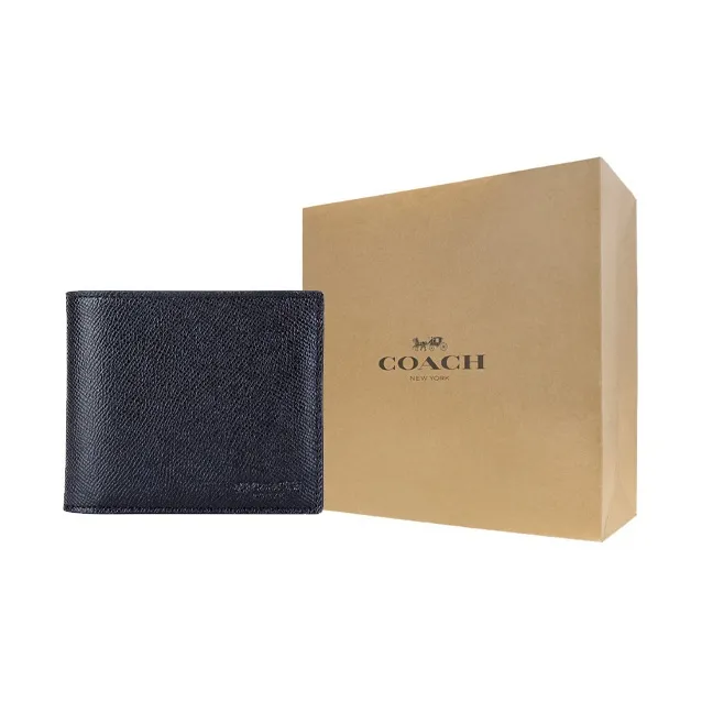 COACH 3 IN 1 Wallet Leather Card Holder Wallet Men's Black-6