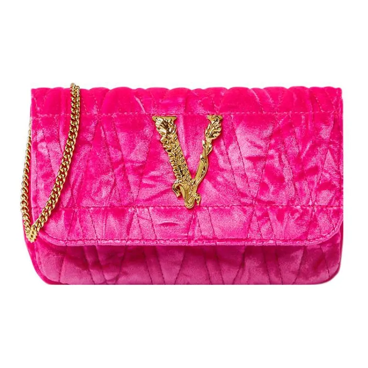 FANSIZHE Virtus Velour Crossbody Bag Shoulder Bag Women's Pink-0