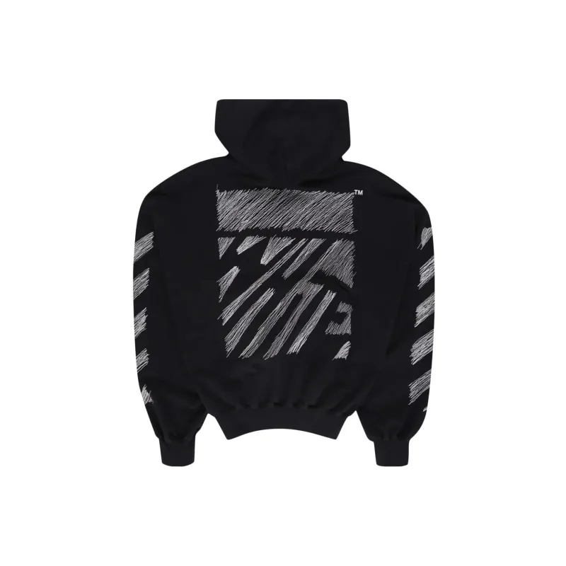 OFF WHITE Scribble Diag print Cotton Hoodie-1