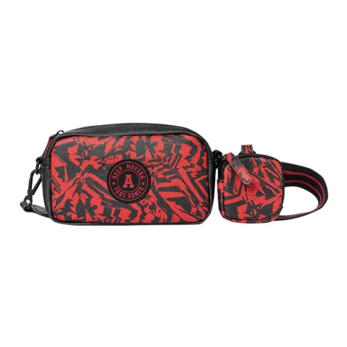 Anta Life Collection Cow Leather Combo Bag, Shoulder Bag, Crossbody Bag, Fanny Pack Regular Women's Red