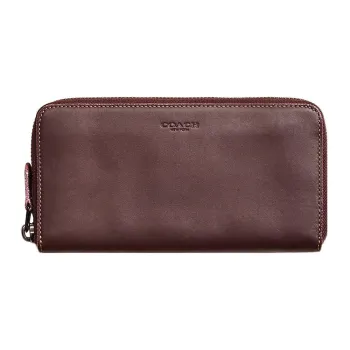 COACH Accordion Zip Leather Coin Purse Wallet Small Size Women's Ox Blood Red