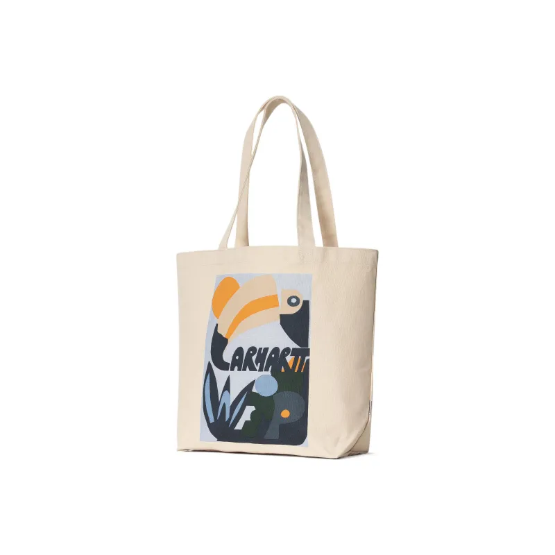 Carhartt WIP Cotton Canvas Tote Bag Shopping Bag Canvas Bag Handbag Shoulder Bag Men's Ecru-1