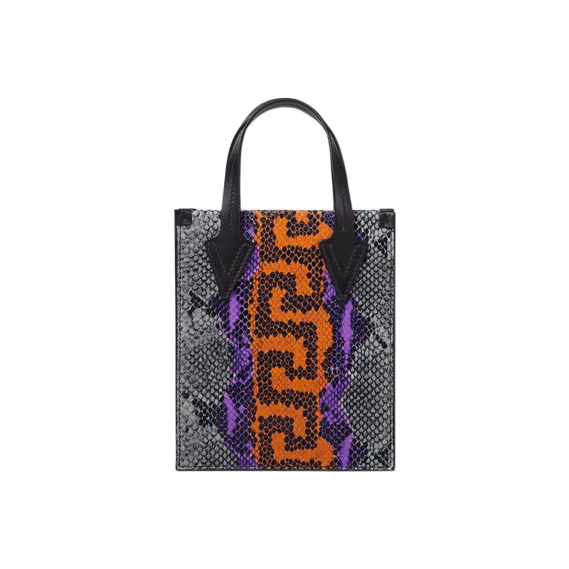 VERSACE Cow Leather Tote Bag Shopping Bag Shoulder Bag Crossbody Bag Handbag Small Size Men's Multicolor-2