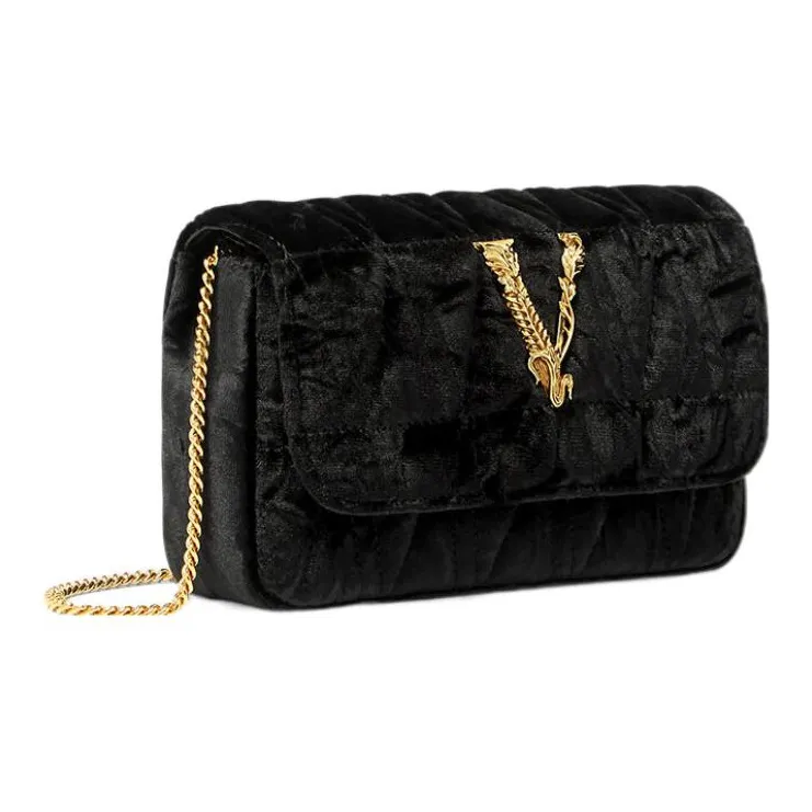 FANSIZHE Virtus Velour Crossbody Bag Shoulder Bag Women's Black-2