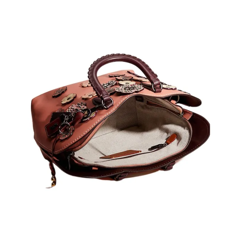 COACH Dakotah Glove Tanning Handbag Shoulder Bag Crossbody Bag Large Size Women's Pink-2