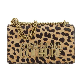 VERSACE JEANS COUTURE Polyurethane Handbag Shoulder Bag Crossbody Bag Small Size Women's Leopard Print