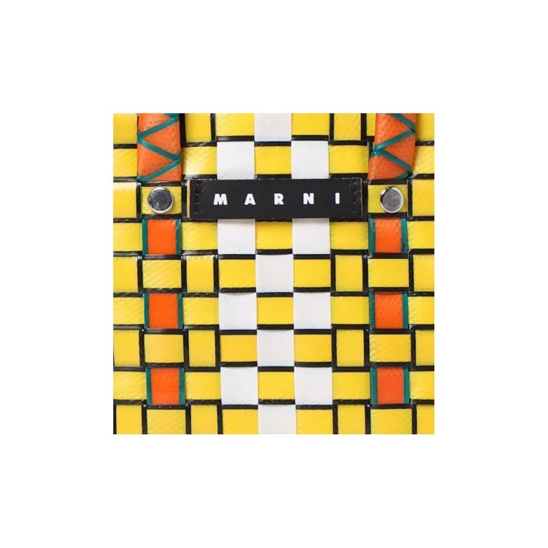 MARNI Polypropylene Basket Bag One Shoulder Handbag Extra Mini Kids' Lemon-4