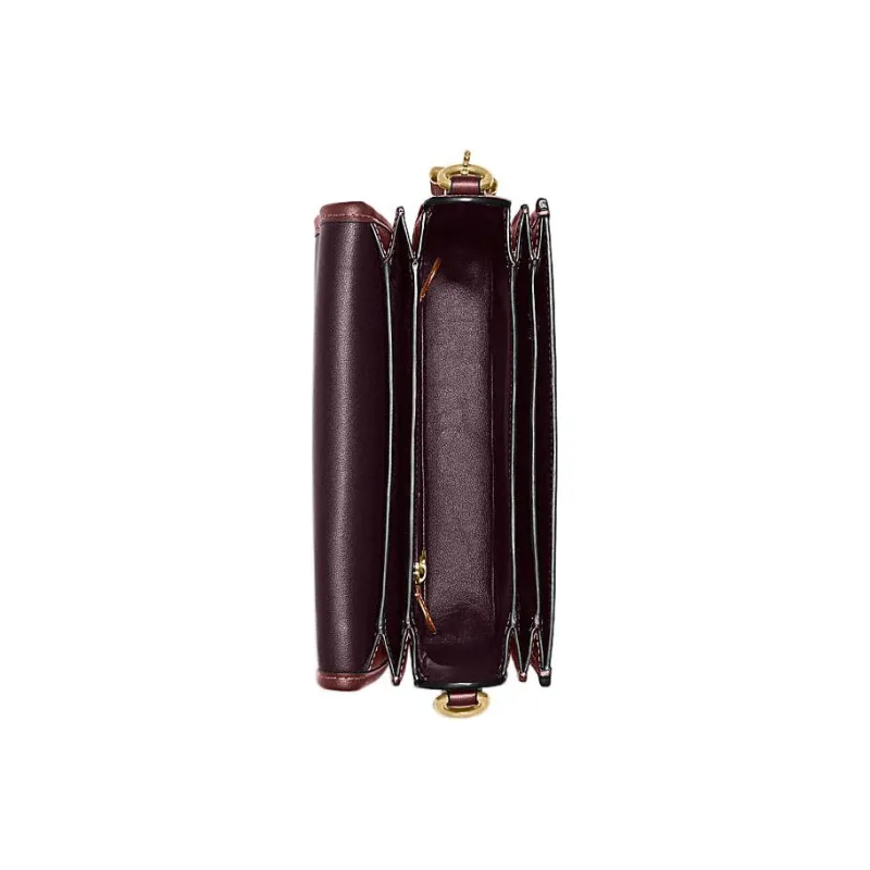 COACH Rogue Leather One Shoulder Handbags Small Size Women's Deep Wood Red-2