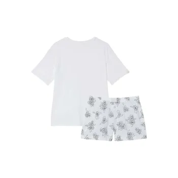 Victoria's Secret Cotton Short Tee Jama Set Pajama Set Women's White Floral Print
