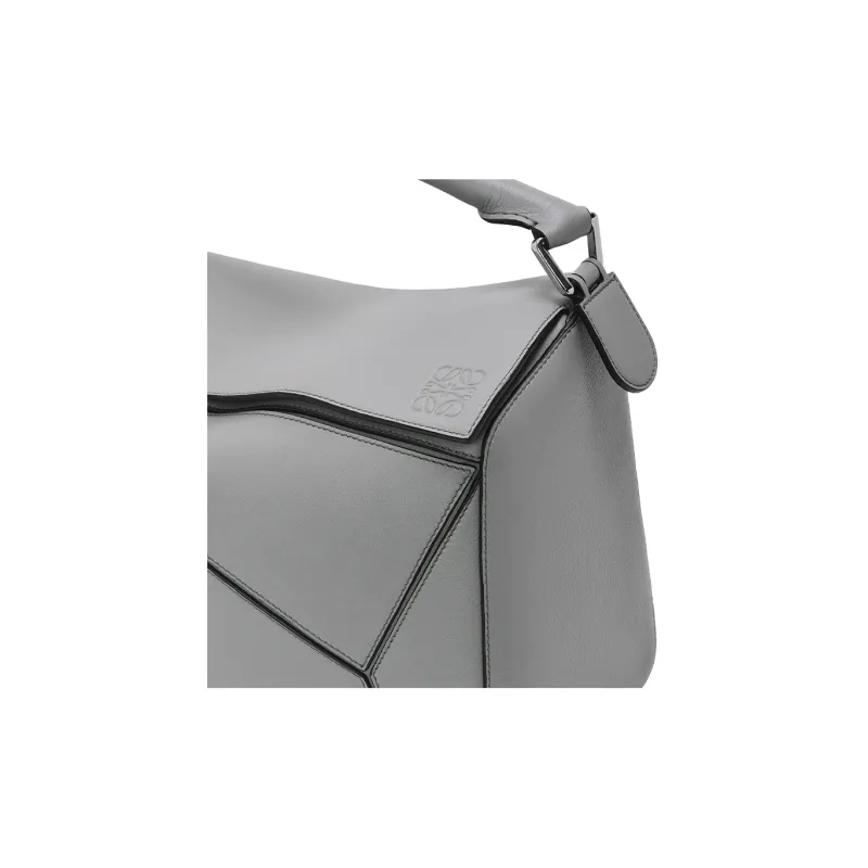 LOEWE Puzzle Cow Leather Portable Crossbody Bag Shoulder Bag Large Size Men's Asphalt Gray-6