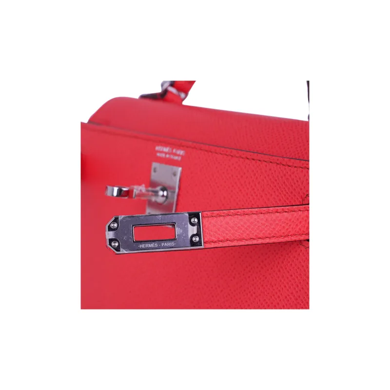 HERMES Kelly Epsom Leather Kelly Bag, Shoulder Bag, Crossbody Bag, Handbag Mini Women's 0E Rose Texas Pink-10