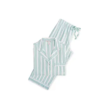 Victoria's Secret Cotton Long Pajama Set Pajama Set Women's Sage Green Stripes