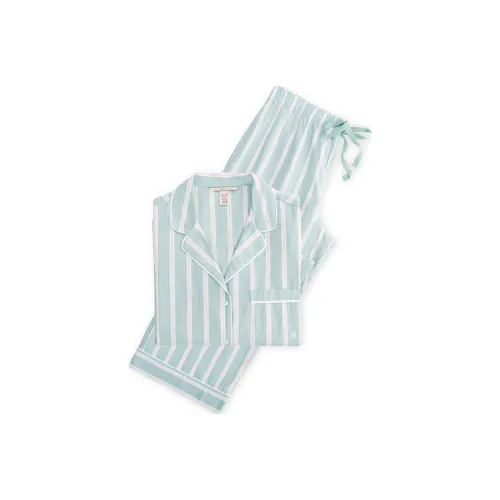 Victoria's Secret Cotton Long Pajama Set Pajama Set Women's Sage Green Stripes