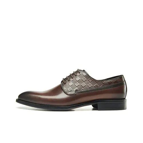 KANGNAI Dress Shoes Men Low-Top Brown