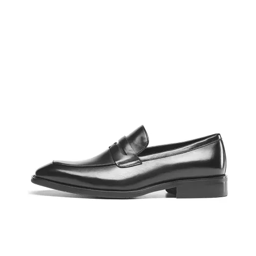 KANGNAI Dress Shoes Men Low-Top Black