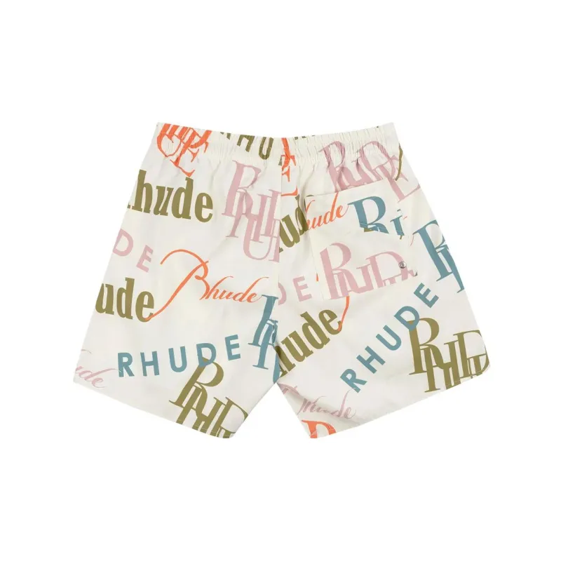 RHUDE Mash Up Logo Swim Trunks-1