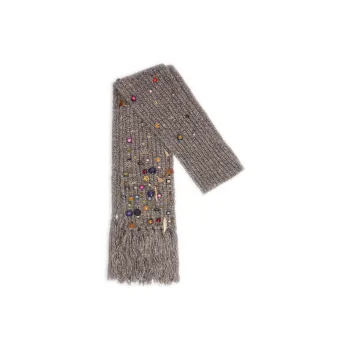 LOEWE X Howls Embellished Scarf In Cashmere And Wool Blend