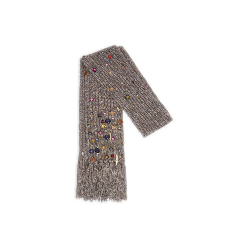 LOEWE X Howls Embellished Scarf In Cashmere And Wool Blend-0