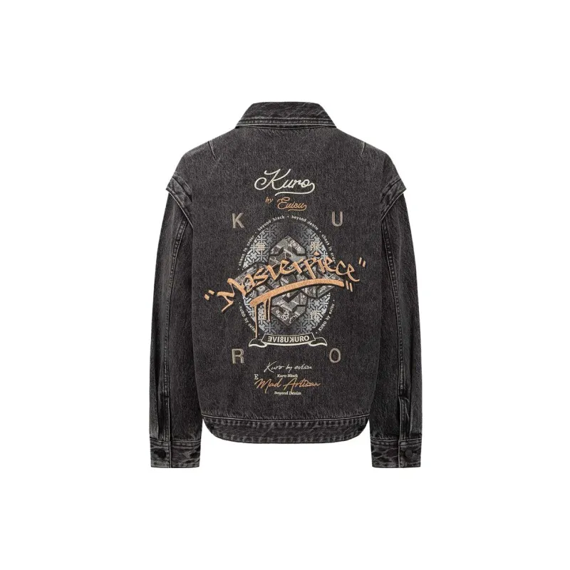 EVISU Denim Jackets Women's Dark Gray-1