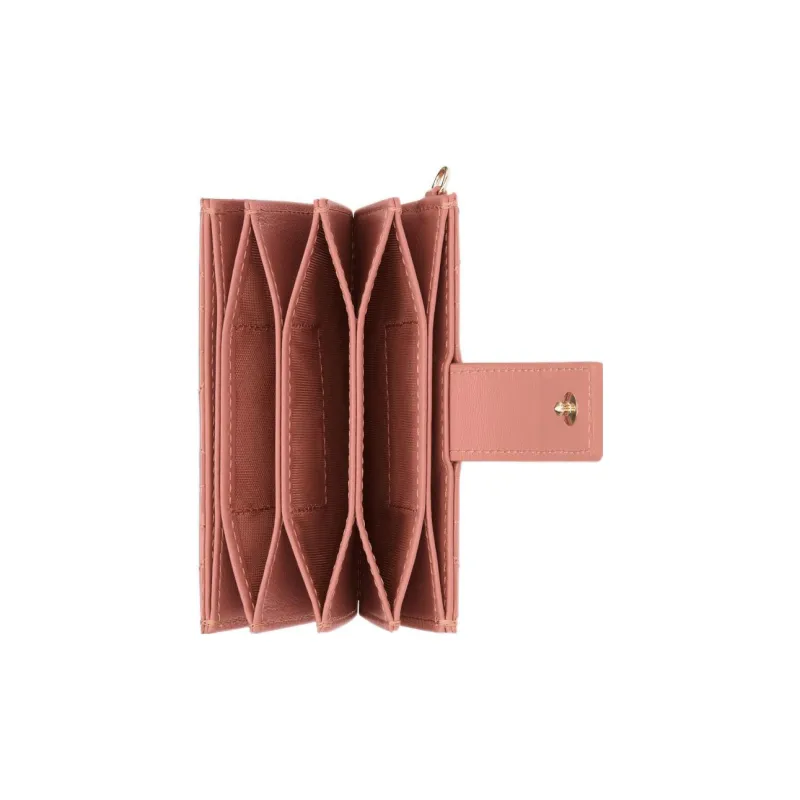 DIOR Lady Dior Patent Leather Calfskin Card Clip Card Holder Women's Elegant Pink-2