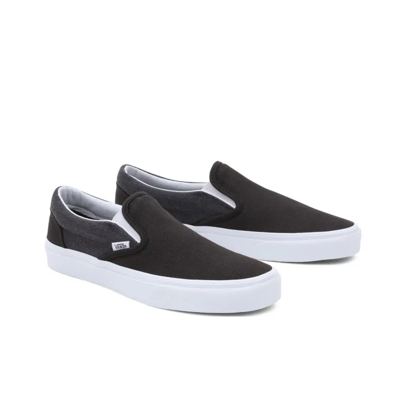 Vans Slip on Summer Linen Classic Anti Slip Wear Resistant Low Top Skateboard Shoes Unisex Black White-2