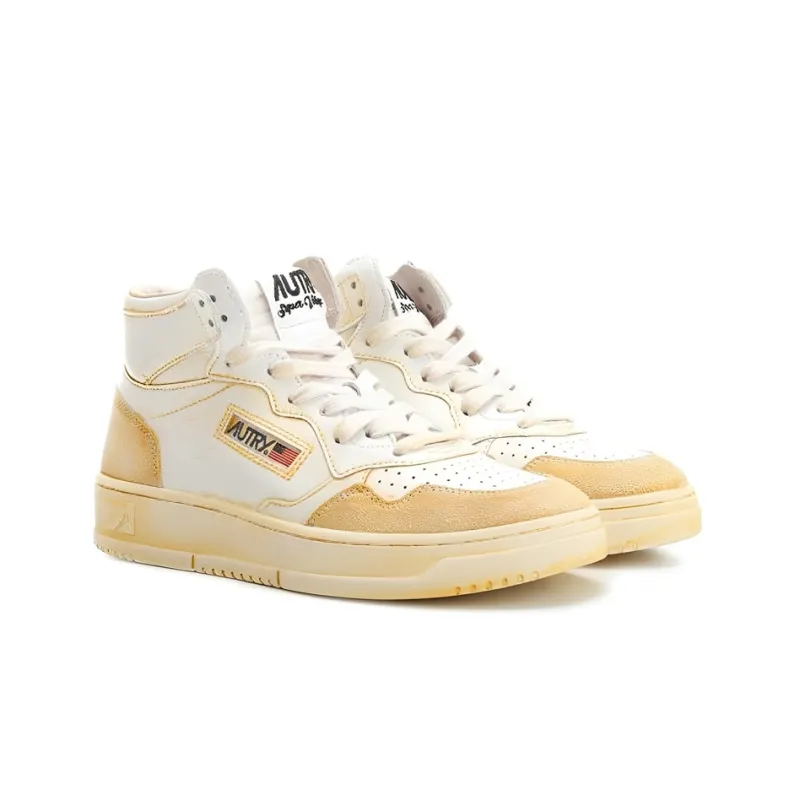 AUTRY Stylish Skateboarding Shoes Women's White Yellow Vintage Version-2
