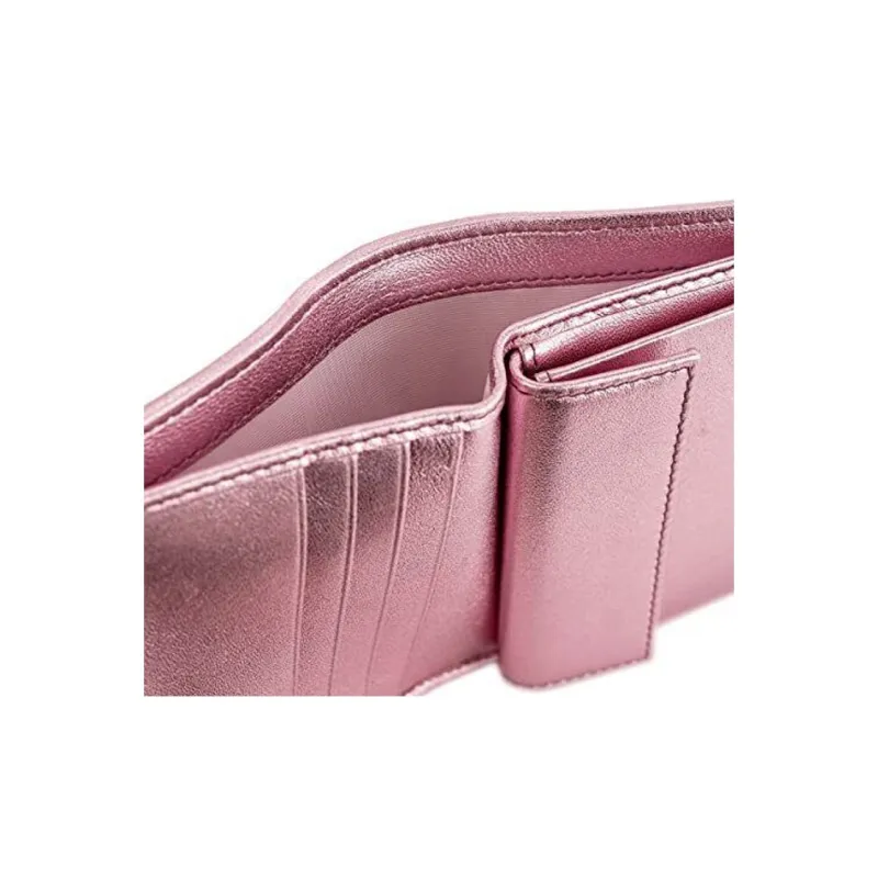 MIU MIU Matelassé Embossed Calfskin Wallet Women's Pink-3