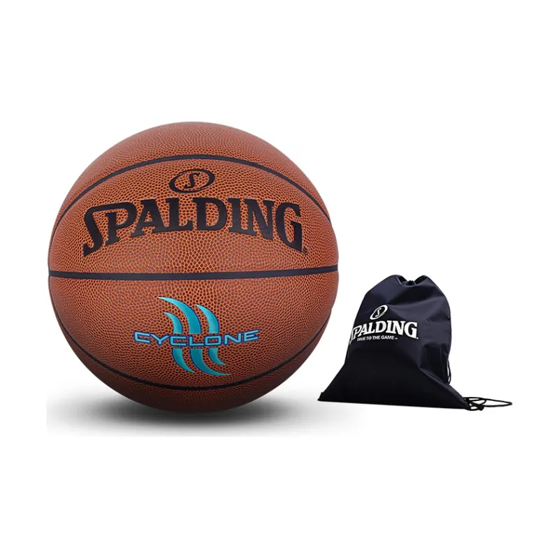 SPALDING Introductory Basketball Series PU Basketball Brown With Blue Text Size 7 Training Unisex-8