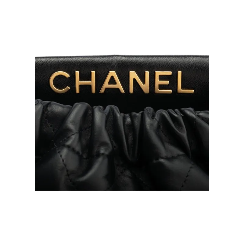 CHANEL 22Bag Lambskin Bucket Bag, Crossbody Bag, Shoulder Bag Trumpets Women's Black-3