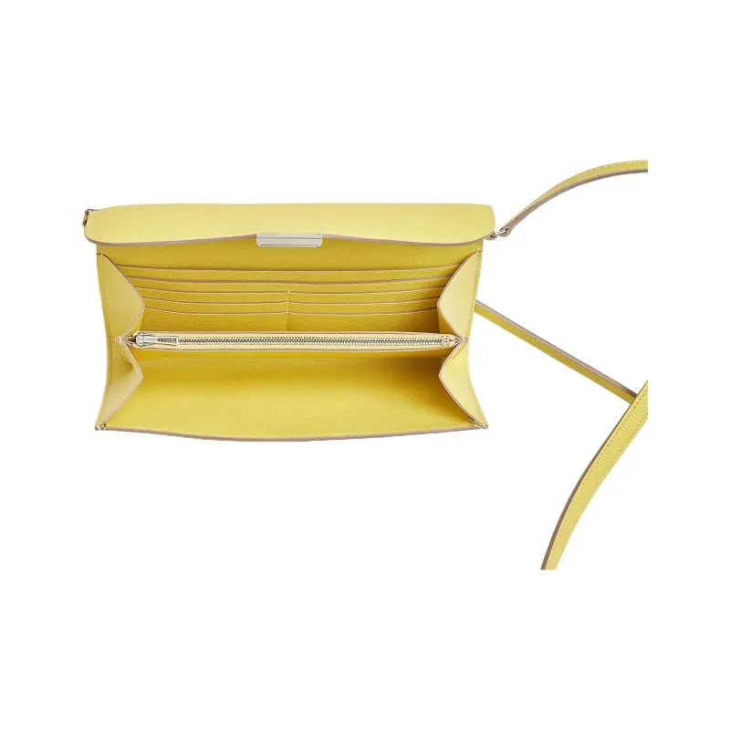 HERMES Constance To Go Evercolor Calfskin Clutches Wallets Shoulder Bag Crossbody Bag Women's 9R Lime Lemon-2