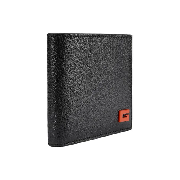 GUCCI Leather Card Holder Men's Black/Orange-1