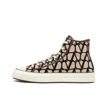 Valentino Round Toe High Top Sneakers