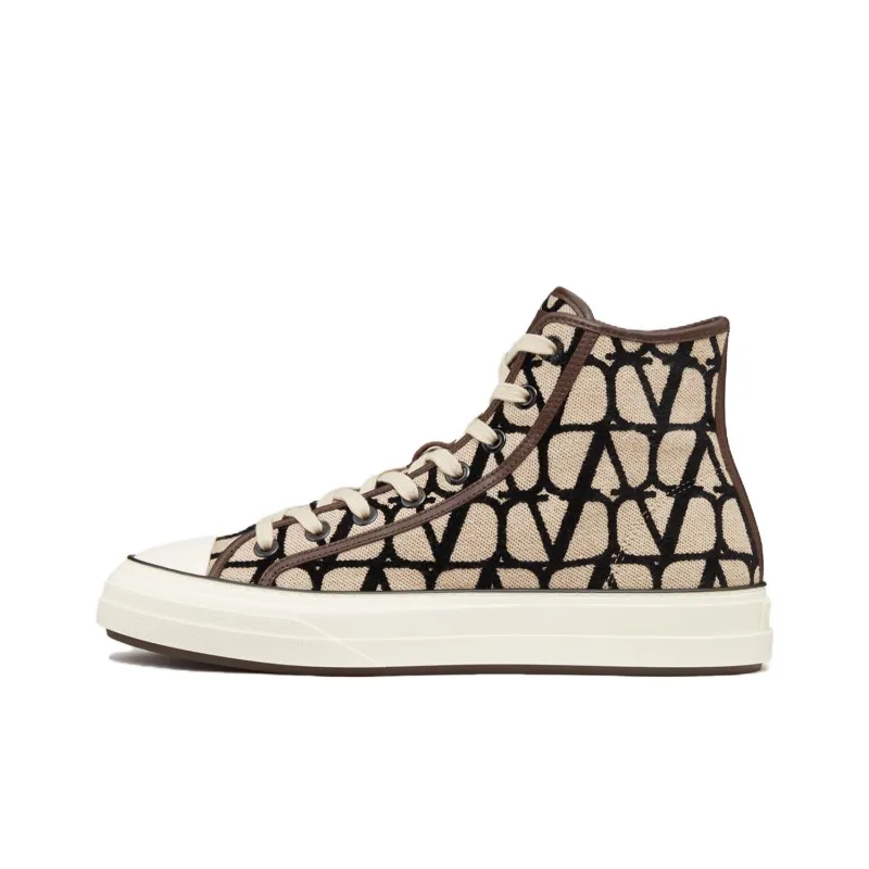 Valentino Round Toe High-Top Sneakers-0