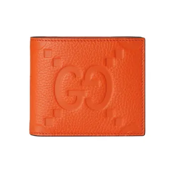 GUCCI Leather Wallet Men's Orange