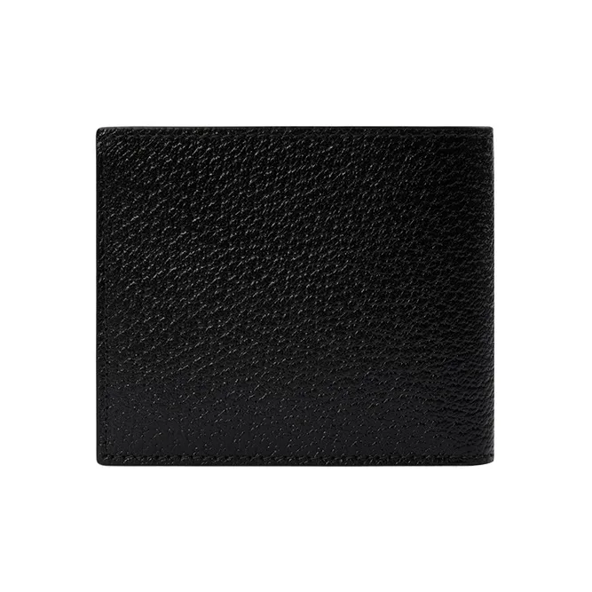 GUCCI Leather Card Holder Men's Black/Green-2