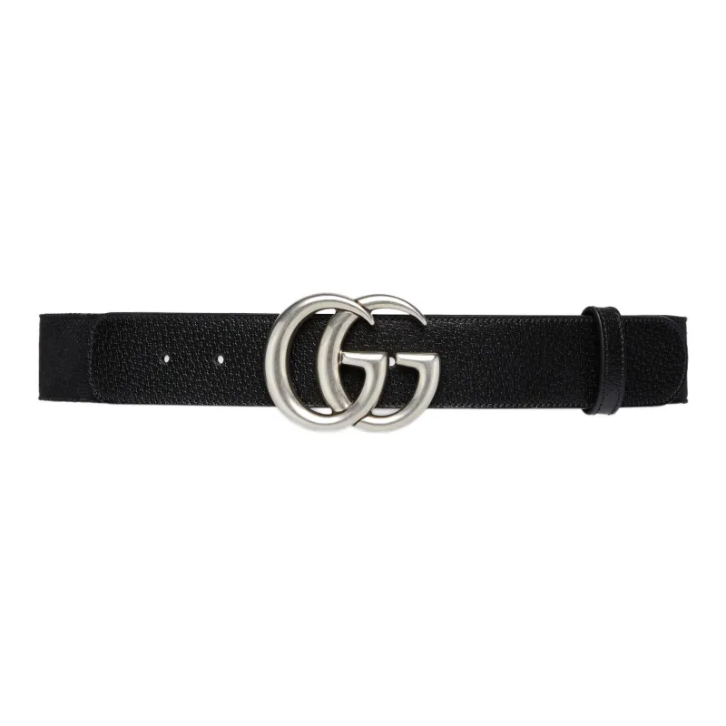 GUCCI GG Marmont Double G Logo Plate Buckle Leather Belts Men's-0