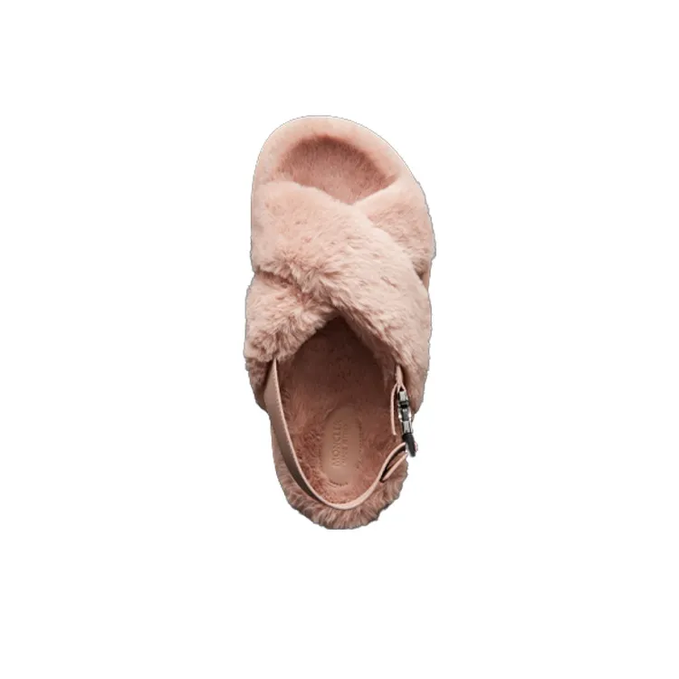 Moncler Shearling Cross-strap Slippers-3
