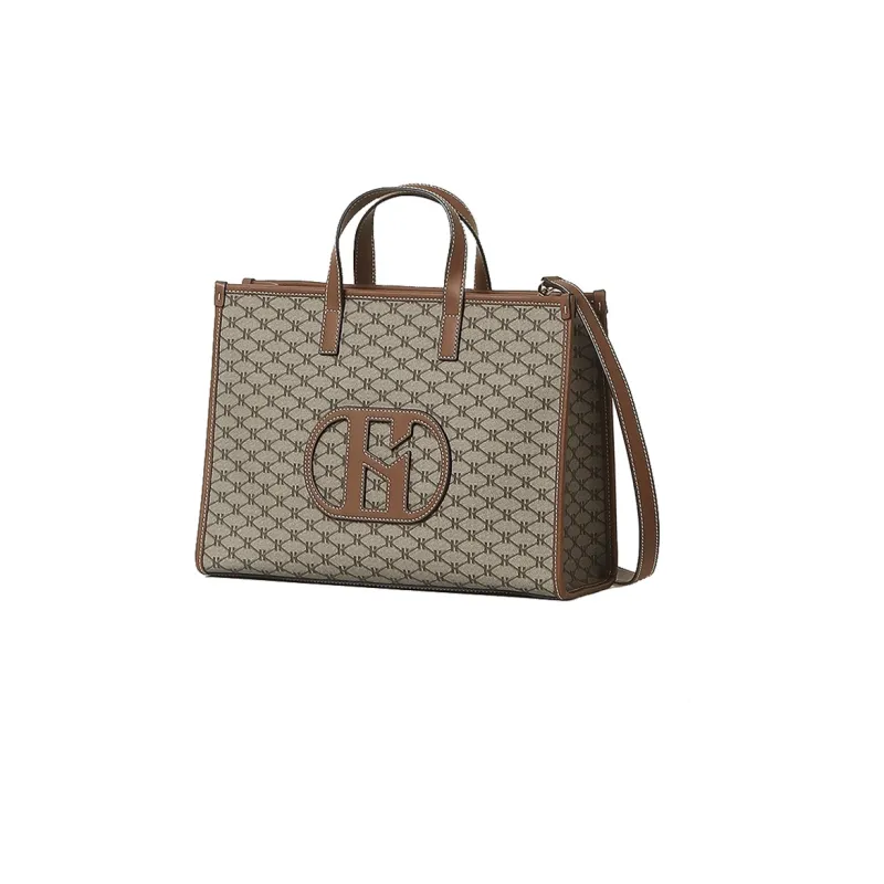HAZZYS Artificial Leather Scholarly Bag, Tote Bag, Shopping Bag, Shoulder Bag, Crossbody Bag, Handbag Women's Khaki-1