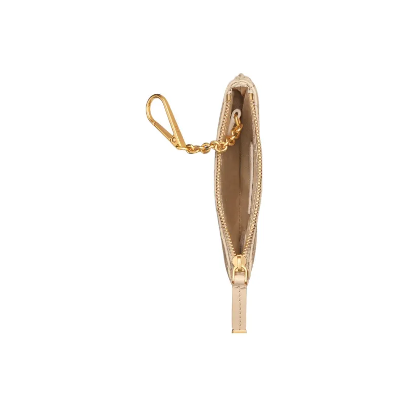 DIOR Caro Cannage Calfskin Key Pouch Women's Sand-3