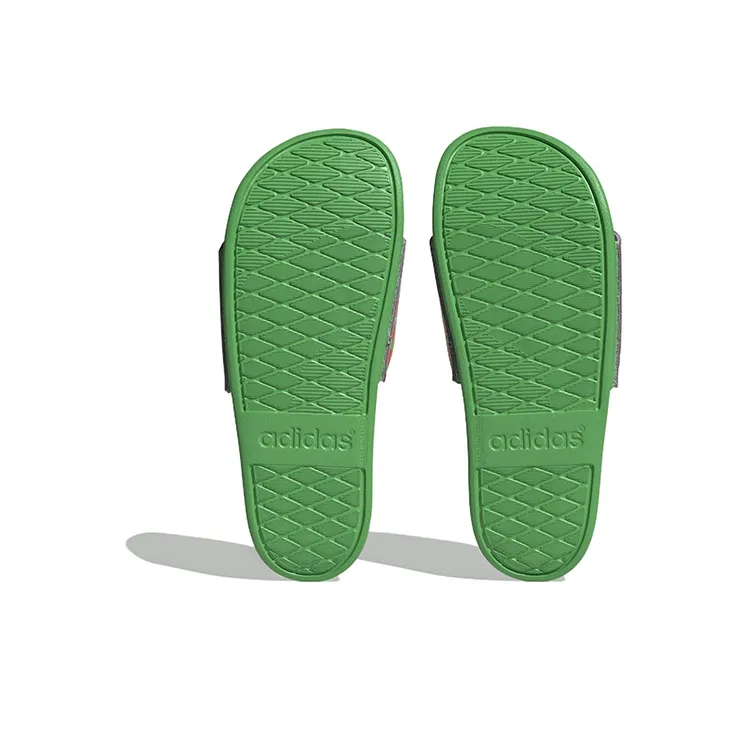 Adidas Adilette Comfort Sports Sandals Women's Purple Yellow-5