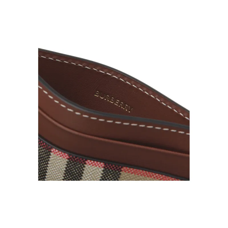 Burberry Vintage Canvas Card Holder Regular Unisex Tan-3